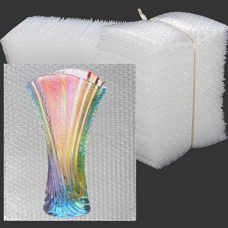 AODESTINY 50 Pcs Bubble Pouches Wrap - 12'x12' Clear Bubble Out Bags for Packing Fragile Dishes & China Plates - Image 1